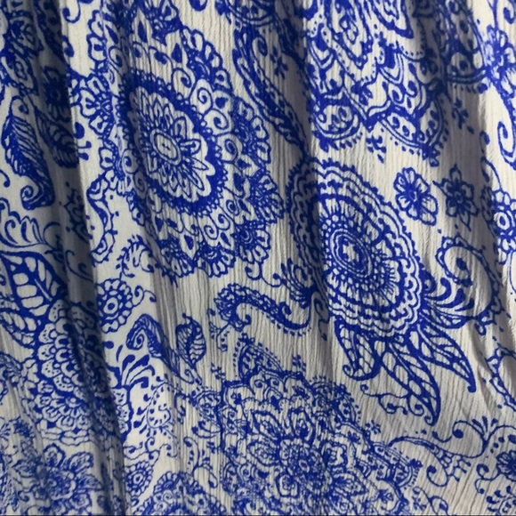 Miley Molly Long Maxi Blue Beige Floral Dress - Picture 5 of 10